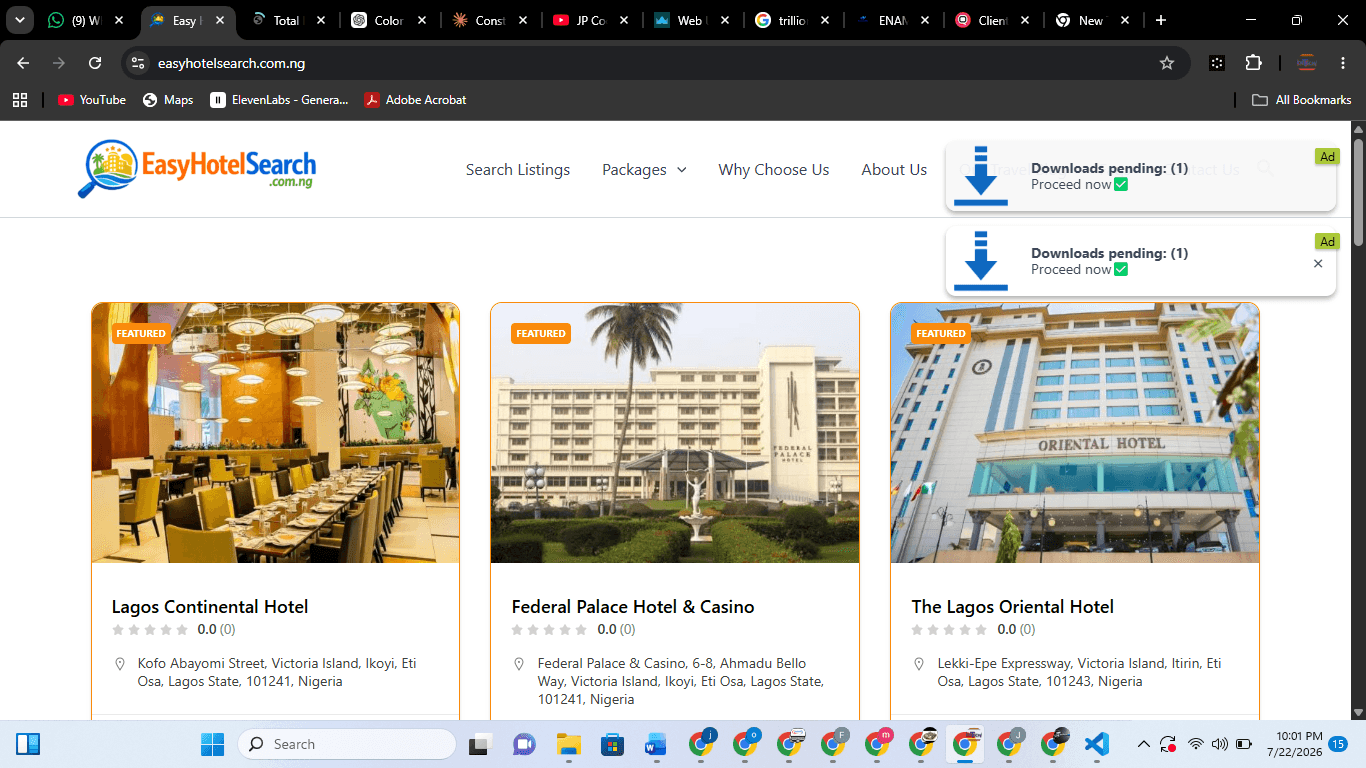 Easy Hotel Search — Web Development portfolio example by Joetech, Lagos