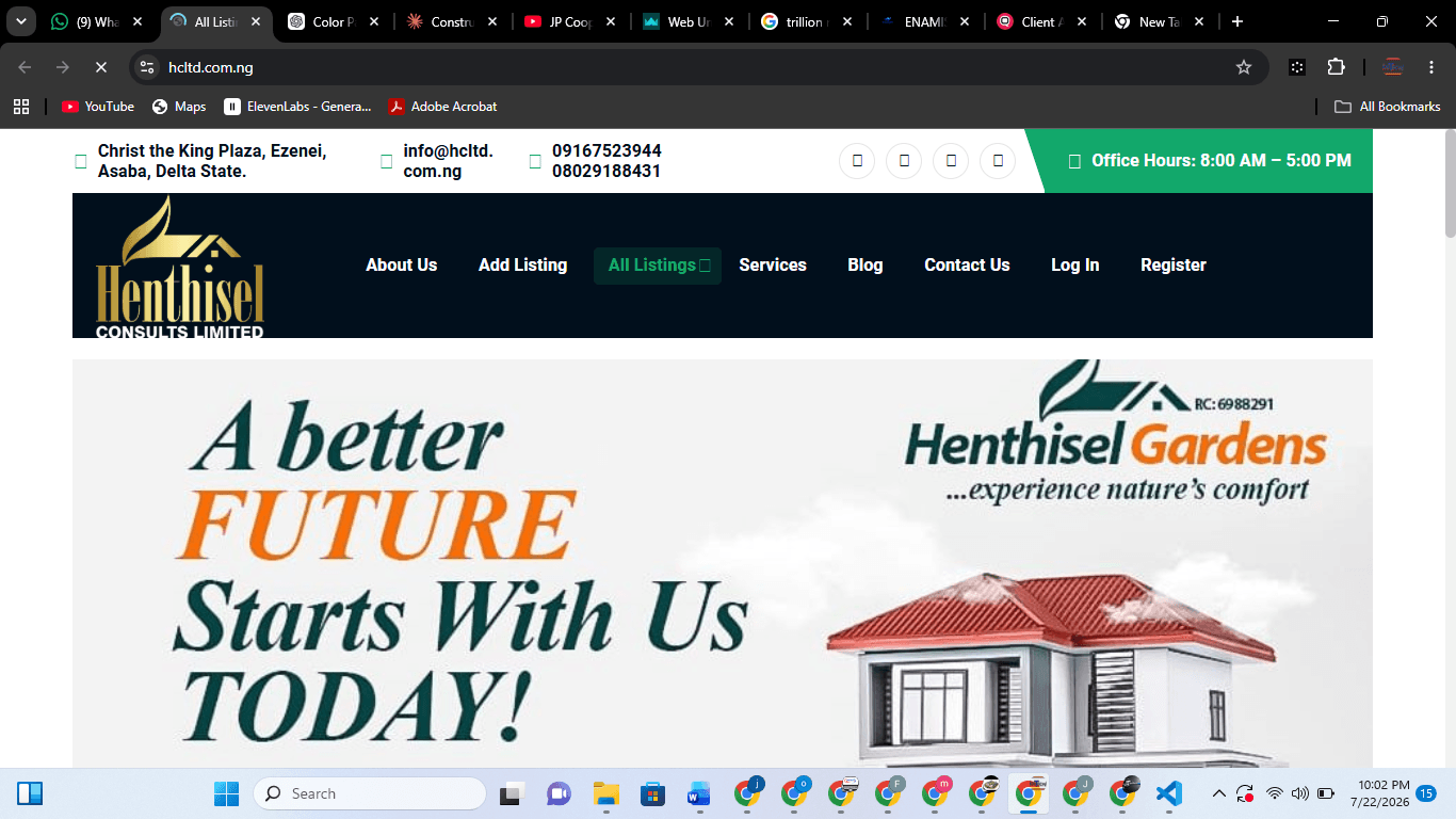 Henthisel Consults Limited — Web Development portfolio example by Joetech, Lagos